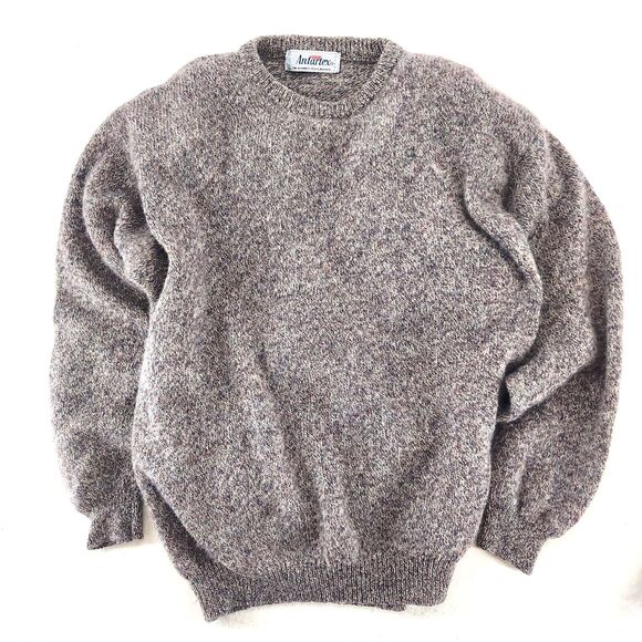Vintage Sweater Grey Wool Crewneck Womens XL Retro Cozy Knit Granola Y2k - Picture 4 of 13